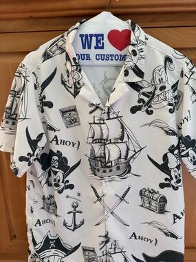 Disney Pirates Mickey and Friends Button Down Hawaiian shirt